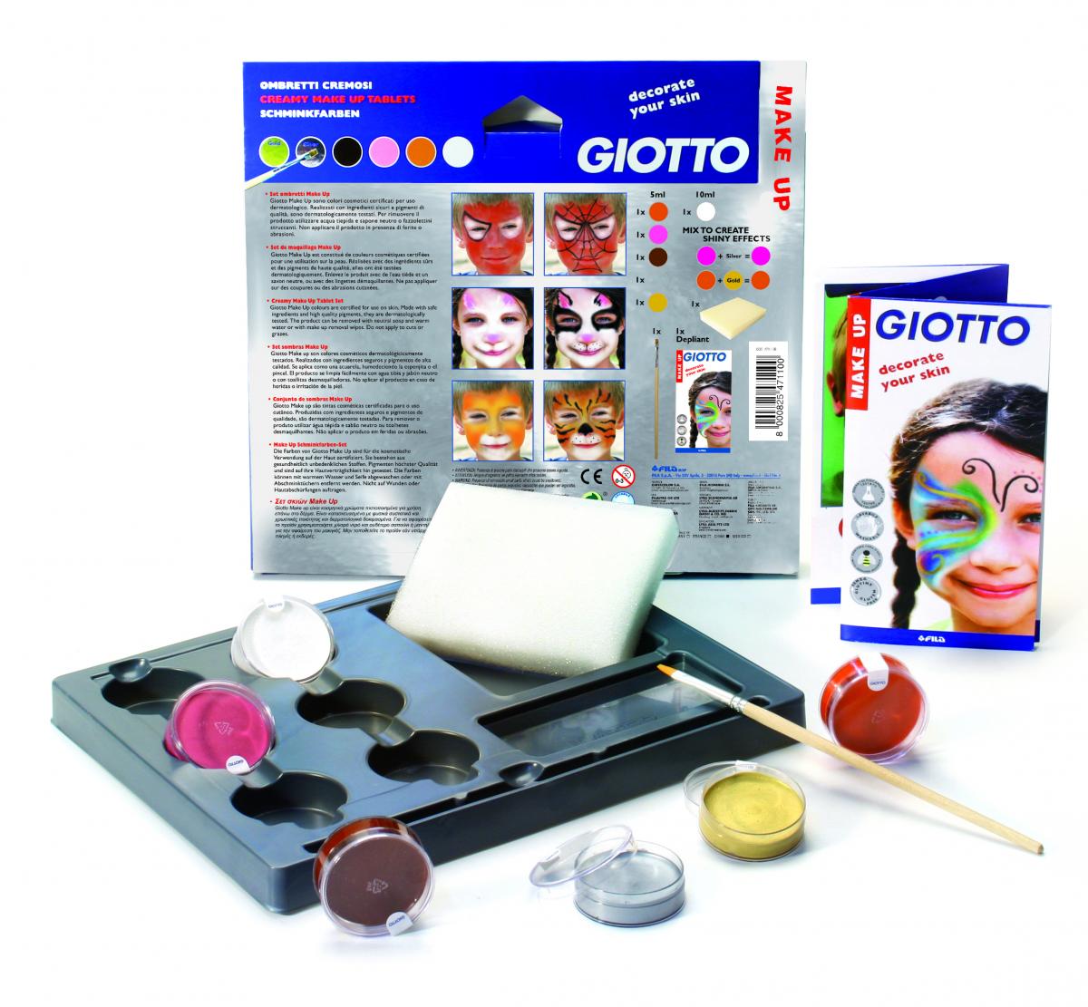 farby na tvár - celý set rozbalený